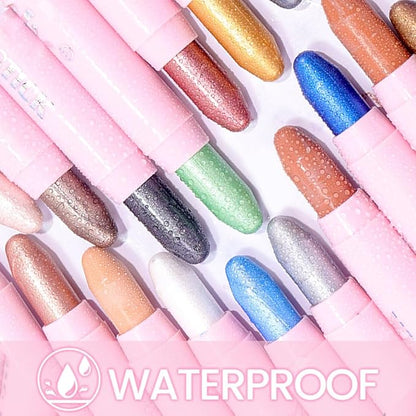 1Pcs Mauve taupe Shimmer Cream Eye Shadow Brightener Sticks for Eyes Waterproof Pigmented, Double Ended Cream Eyeshadow Stick Pencil Pen with Applicator, Eye Shadow Palette Highlighter Makeup 36