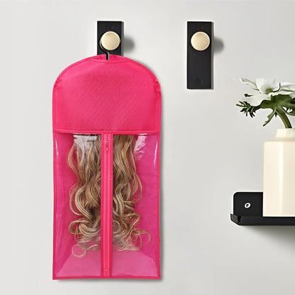 2PCS Wig Bags - Portable Holder for Multiple Wigs & Extensions - Hot Pink