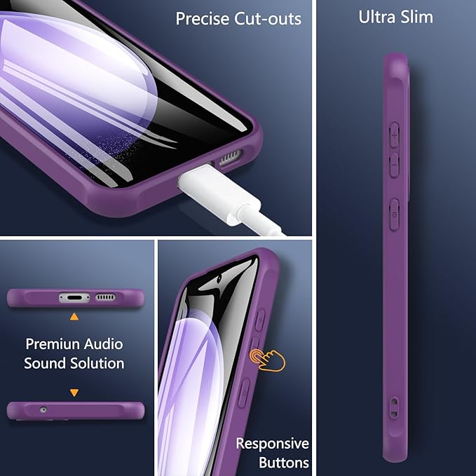 For Samsung Galaxy S23 FE Case 6.4'',Magnetic Galaxy S23 FE Case for Magsafe with Screen Protector [Military-Grade Protection]Shockproof Phone Case Samsung S23 FE Slim Protective Case S23 FE 5G,Purple