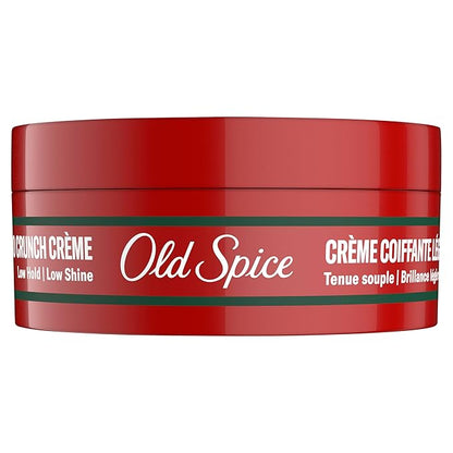 Old Spice No Crunch Crème, Hair Styling Crème for Men, Low Hold with Low Shine, 2.22 oz