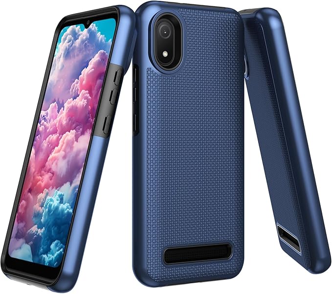 for Cloud Mobile C8 Phone Case with Screen Protector,Stratus C8 Phone Case Dual Layer Heavy Duty Protection,Slim Lightweight Rugged Military Grade Shockproof Cover for Cloud Stratus C8 Blue