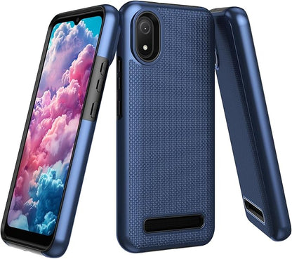for Cloud Mobile C8 Phone Case with Screen Protector,Stratus C8 Phone Case Dual Layer Heavy Duty Protection,Slim Lightweight Rugged Military Grade Shockproof Cover for Cloud Stratus C8 Blue