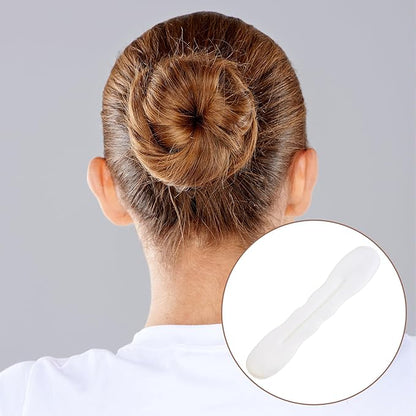 2pcs Hair Bun Maker for Women, Non-Slip Hair Bun Shaper Curler, Lazy Sponge Bun Updo Hair Styling Accessories for Long Thin Curly Straight Wavy Hair- White