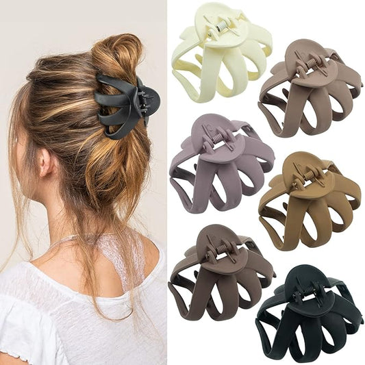 2.8 Inch Medium Octopus Hair Clips for Women, Matte Claw Clips for Thin Hair, Strong Hold Non-slip Spider Octopus Clip for Fine Hair Jaw Clips