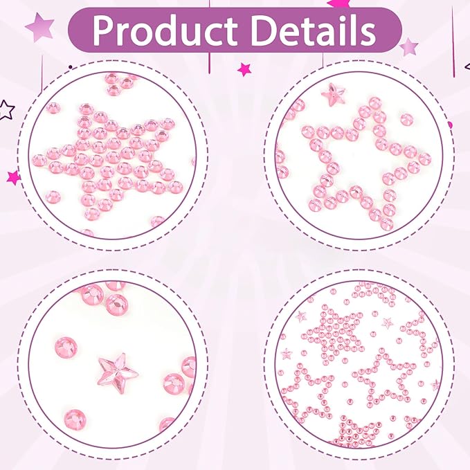 5 Pcs Face Gems Face Jewels, Self-Adhesive Hair Gems Festival Star Rhinestone Sticker for, Eye, Makeup, Body, Stick on Gem, Rave Accessories, Y2K Star Stickers for Women