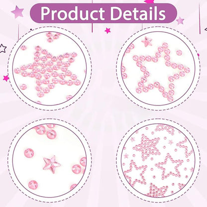 5 Pcs Face Gems Face Jewels, Self-Adhesive Hair Gems Festival Star Rhinestone Sticker for, Eye, Makeup, Body, Stick on Gem, Rave Accessories, Y2K Star Stickers for Women