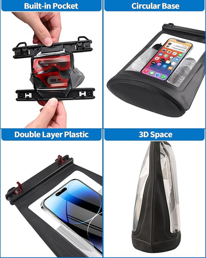 2L Waterproof Phone Pouch for Cruise Essentials 2025, Waterproof Bag Floating for Beach Vacation Essentials Cruise Ship, IPX8 Large Crossbody Dry Bag for iPhone 16 15 14 13 12 11 Pro Max Galaxy Black