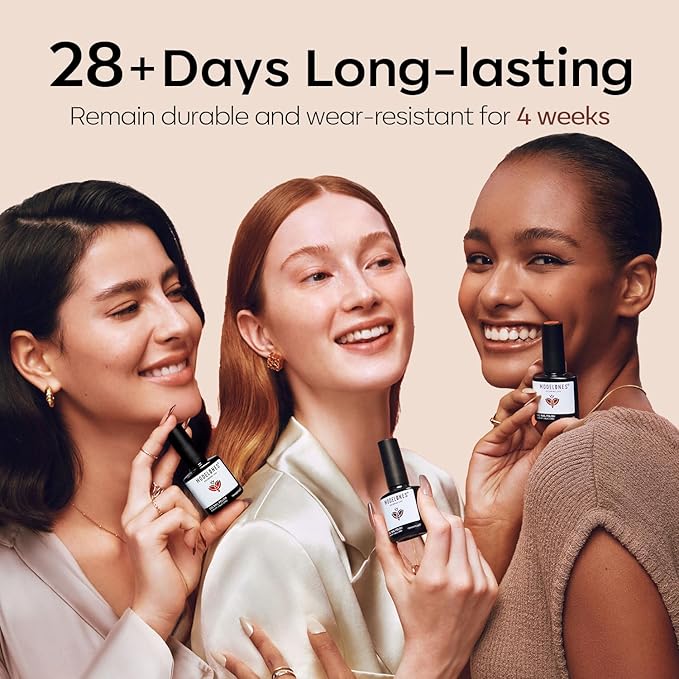 modelones Gel Nail Polish Set 2 Pcs 15 ML Nude Brown Gel Polish Kit Neutral Skin Tone Translucent Nude Soak Off Gel Nail Kit Manicure DIY At Home Nail Art Salon Gift For Women Girl