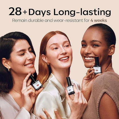 modelones Gel Nail Polish Set 2 Pcs 15 ML Nude Brown Gel Polish Kit Neutral Skin Tone Translucent Nude Soak Off Gel Nail Kit Manicure DIY At Home Nail Art Salon Gift For Women Girl