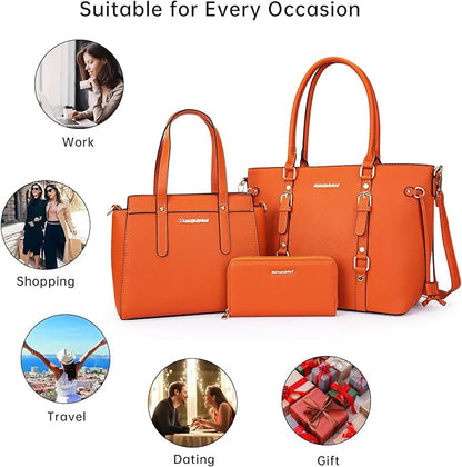 Montana West 3PCS Purses for Women Tote Bag and Wallet Set Shoulder Satchel Handbags