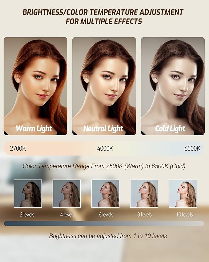 Portable Selfie Light for iPhone: 90 LED Rechargeable Phone Fill Lights, Ring Light for Camera Picture, Makeup Photo, Video Conferences, Laptop Use, Zoom Meetings, TikTok, Vlog Photography