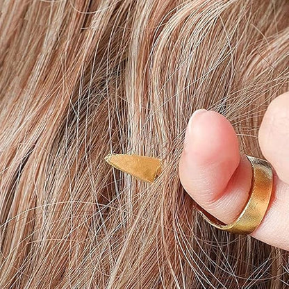 10 Pcs Silver Hair Parting and Selecting Tools Retro Punk Hair Selecting Tools Gothic Nail Finger Cosplay Claws Metal Full Finger Ring for Hair Braiding Curling Hair Extensions, Wigs and Accessories