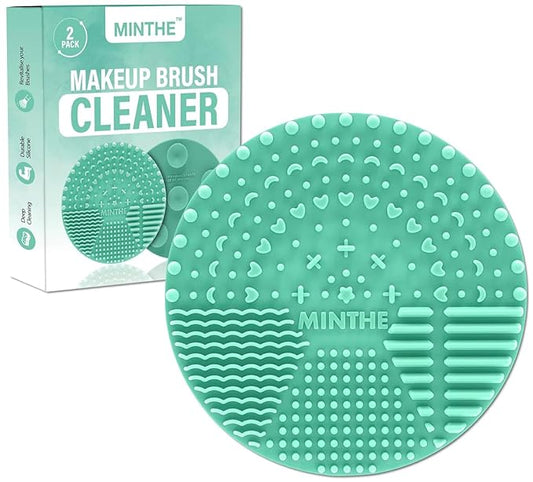 MINTHE™ Makeup Brush Cleaner Mat | 2 Pack | Silicone Make up Cleaning Pad