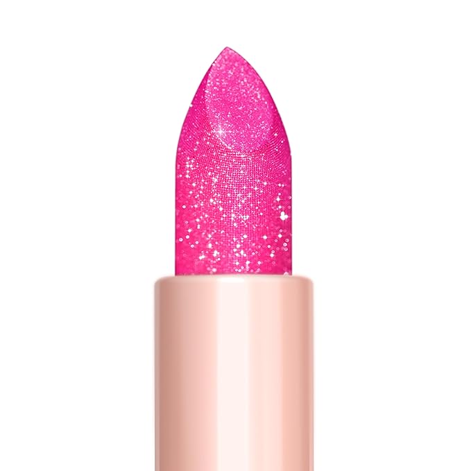 Oulac Pink Shimmer Lipstick for Women, Infinity High Shine Finish, Hydrating Lip Color Infused with Damask Rose Oil for All-Day Comfort, Gluten-Free Vegan Beauty, D02 Sparkle Sensation