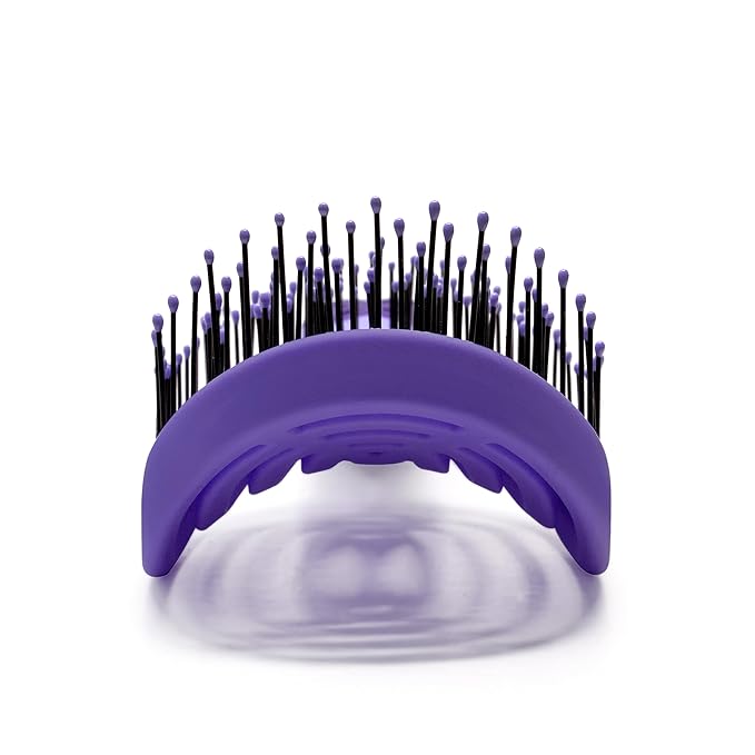 NuWay 4HAIR DoubleC PRO U.S. Patented Double Curved Detangling Brush is Hair Dryer Safe (Hyacinth)