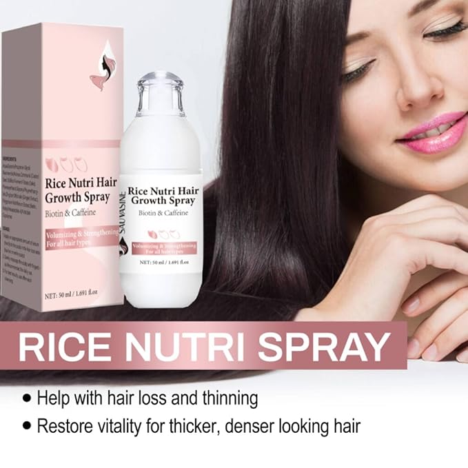 2PCS Rice Nutrient Oil-Free Scalp Care Spray, Rice & Ginger Root Treatment for All Hair Types, Hygienic 1.69 Fl Oz x 2