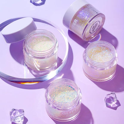 2 Pack Body Glitter Gel - Cosmetic-Grade, Color Changing Christmas Glitter Makeup for Face, Body, and Hair, Safe and Easy to Use, Perfect for Festivals Parties (01 Golden Mirage + 02 Stardust Pink)