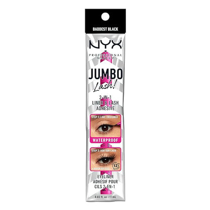 NYX PROFESSIONAL MAKEUP Jumbo Lash! 2-In-1 Eyeliner & Lash Adhesive - Baddest Black