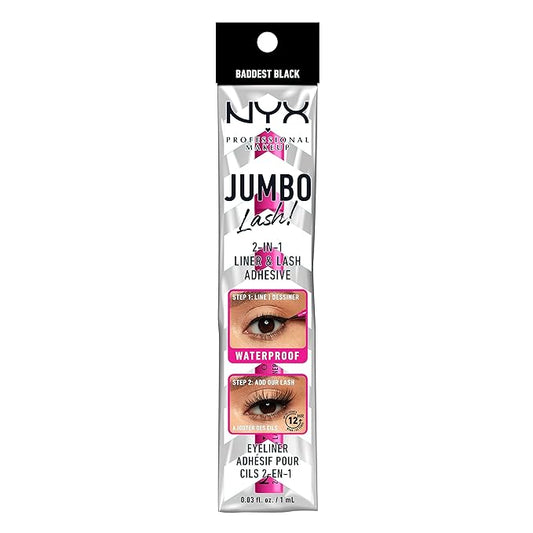 NYX PROFESSIONAL MAKEUP Jumbo Lash! 2-In-1 Eyeliner & Lash Adhesive - Baddest Black