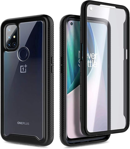 NZND for OnePlus Nord N10 5G Case with Built-in Screen Protector, [16FT Military Grade Drop Tested] Full-Body Protective Shockproof Rugged Bumper Case (Black)