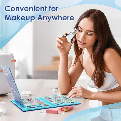 Color Nymph Multi-Colored Makeup Palettes丨Highly Pigmented 54 Colors Eyeshadow Palette with Matte Shimmer Finishes丨Cruelty Free Travel Size Makeup Pallet (Blue)