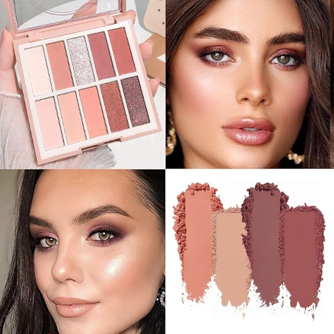 Neutral Natural Eye Shadow Palette,Matte Nude Pink Brown Naked Cream Eyeshadow Palette,make up pallets for women Highly Pigmented Eyeshadow for Eyes Long Lasting Naturing-Looking,Blendable,Vegan