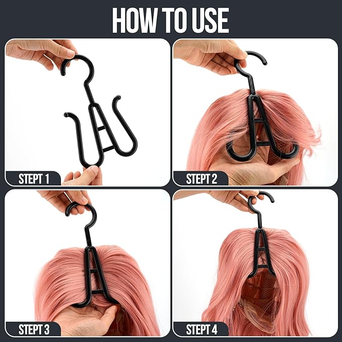 2PCS Wig Storage Bags with Hanger Hair Extension Holder Dust-proof Storage Organizer with Hook for Multiple Wigs Hair Extensions, wigs & accessories Holder Home Hair Salon Travel Use