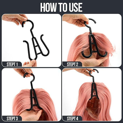 2PCS Wig Storage Bags with Hanger Hair Extension Holder Dust-proof Storage Organizer with Hook for Multiple Wigs Hair Extensions, wigs & accessories Holder Home Hair Salon Travel Use