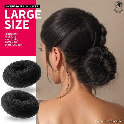 Teenitor Hair Styling Kit: 5 Bands, 20 Bobby Pins, 7 Chignons (2 Small, 2 Medium, 1 Large, 1 Extra-Large), Black