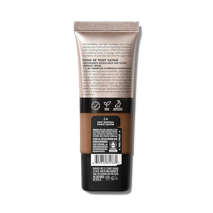e.l.f. Soft Glam Foundation, Medium Coverage, Long-Lasting & Buildable Foundation For A Smooth, Satin Finish, Vegan & Cruelty-Free, 54 Deep Neutral