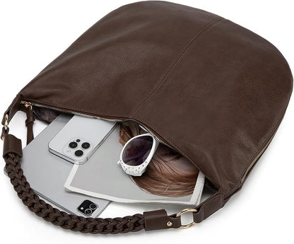 Montana West Large Hobo Bags for Women Slouchy Shoulder Purse Handbag with Zipper and Woven Handle