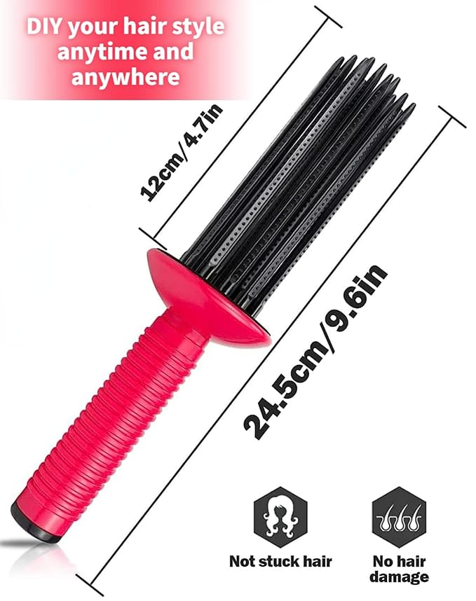 17 Teeth Curl Defining Brush, Professional Hair Styler Tool for Curly Hair, Salon and Home (2Pcs)
