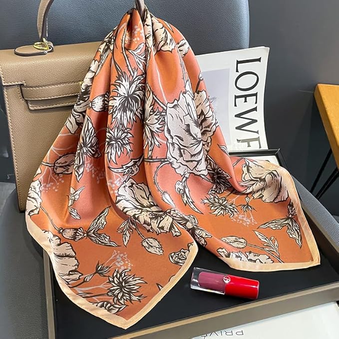 100% Pure Mulberry Silk Scarfs 26"x26" Square Scarf Women Neckerchief Headscarf hair scarf bandana Gift Packed