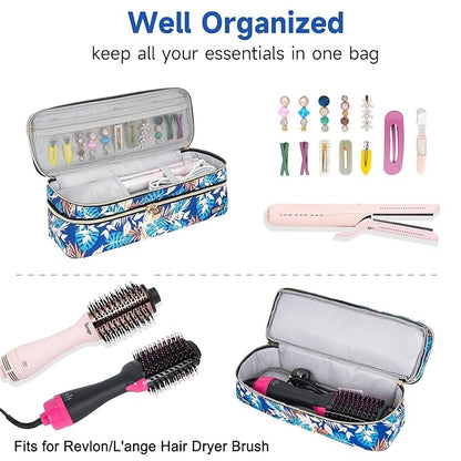 Double-Layer Travel Carrying Case Bag Comapatible with Revlon One-Step Hair Dryer Brush/Volumizer/Styler/Hot Tools/Shark FlexStyle/Dyson Airwrap Styler and Attachment,Colorful(Bag Only)
