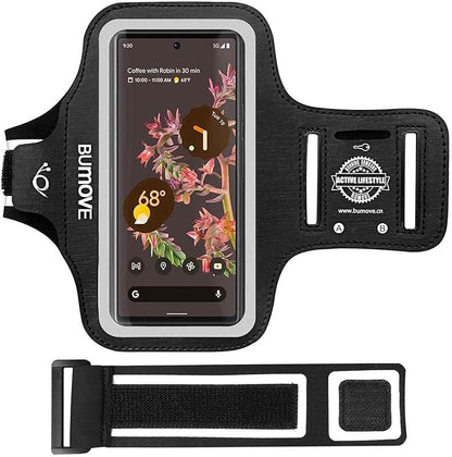 Gym Armband for Google Pixel 9 Pro XL, 8/7 Pro with Card Holder (Black)