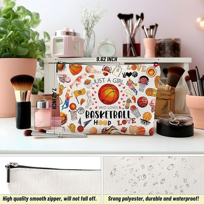 4PCS Basketball Gifts Cosmetic Bag Toiletry Bag Birthday Graduation Makeup Bags for Women Basketball Gifts for Girls Women Girlfriend Basketballs Lover Fan