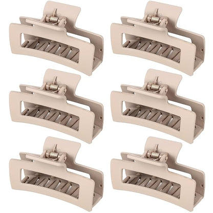79Style 6Pcs Hair Clips: 3.5 Inch Large Medium Square Claws for Thick Long Hair, Hair Accessory for Women Girls (6 Multicolored - Jude)