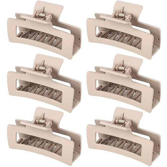 79Style 6Pcs Hair Clips: 3.5 Inch Large Medium Square Claws for Thick Long Hair, Hair Accessory for Women Girls (6 Multicolored - Jude)
