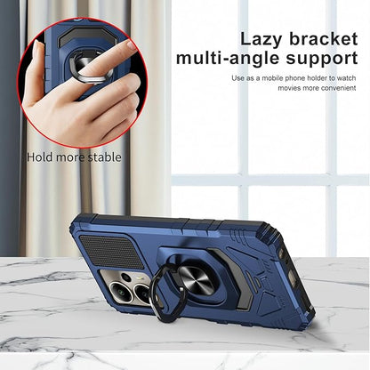 for Cricket Outlast 5G 2024 Case/AT&T Motivate Pro 5G Case with Screen Protector,Dual Layer Military Grade Protection with Ring Stand Phone Case for Cricket Outlast 5G/ATT Motivate Pro 5G Blue