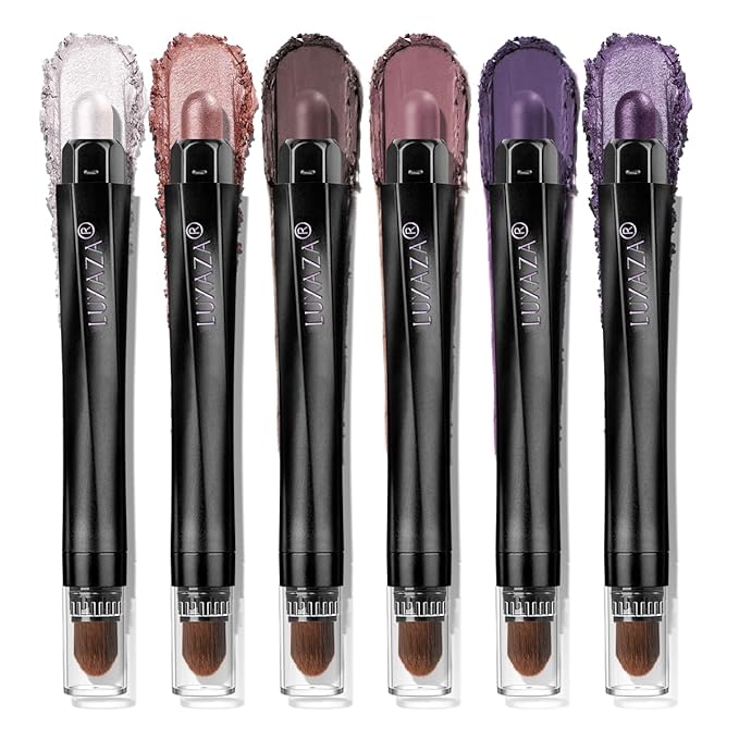 Neutral Eyeshadow Stick Makeup Set, Pink and Purple Metallic Shimmer Matte Cream Eye Shadow Eyeliner Brightener Pencil Crayon - PURPLE MARTINI