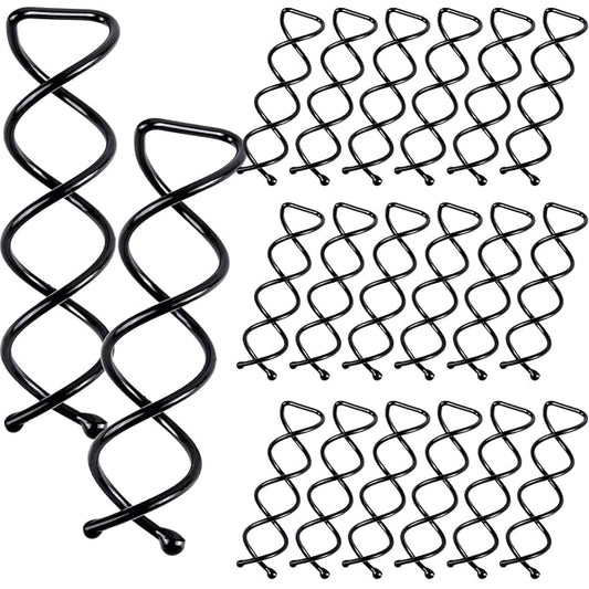 20PCS Spiral Hair Pins, Spin Pins Spiral Bobby Pins for Girls, Women and Kids, Non-Scratch Round Clip & Bun Twist, Stylish Bun Bobby Pins, Premium Spin Pins for Hair, Black