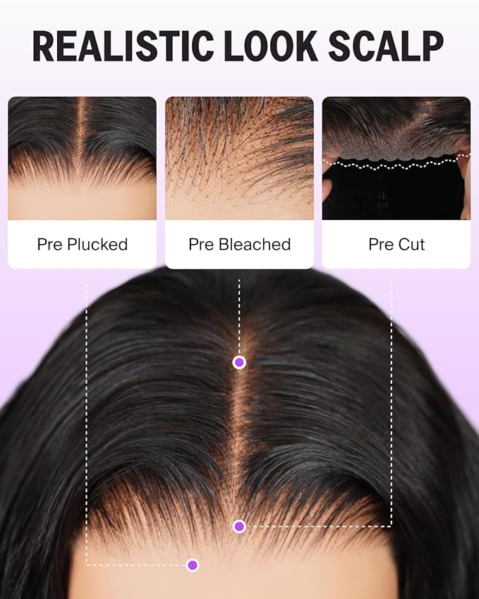 12A Bob Wig Human Hair Glueless Wigs Human Hair Pre Plucked Pre Cut Lace 6x5 HD Closure Wig Straight Short Bob Wigs Bleached Tiny Knots Bob Wig 10 Inch