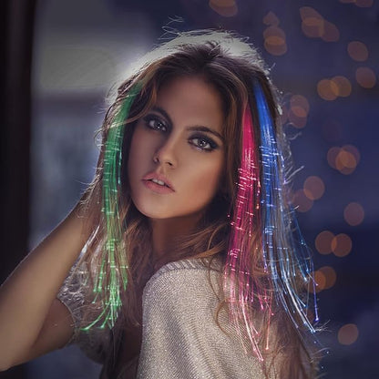 12 Pack Led Light Up Fairy Hair Accessories Braid Extension Butterfly Clips for Women Girls, Glow in the Dark Party Favors Supplies Neon Rave Accessories Wig for Festival Halloween Christmas Birthday