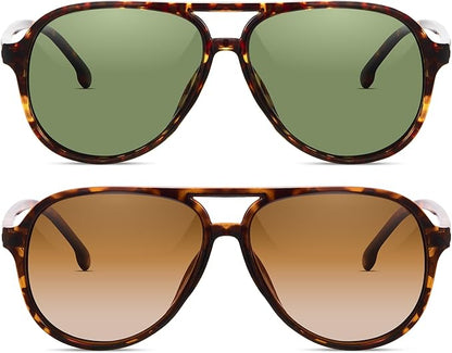 livho Trendy Polarized Aviator Sunglasses Women Men, Retro Sun Glasses for Women Men 2025, Oversized UV Protection Shades