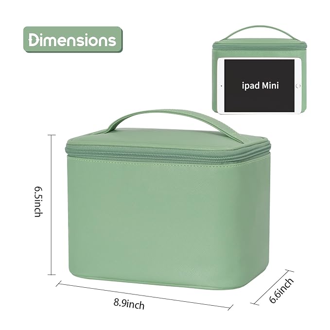 OCHEAL Travel Makeup Bag, Cosmetic Bags for Women Makeup Bags Case Organizer Large Capacity Travel Toiletry Bag Storage with Divider and Handle for Cosmetics Toiletries Brushes Tools-Rose Gold