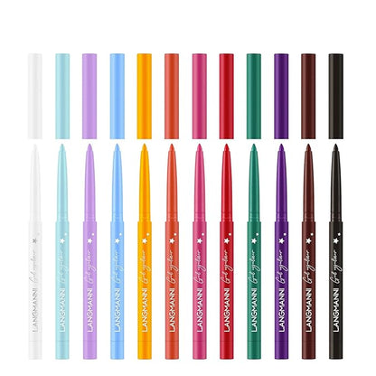 12 Colors Eyeliner Set - Matte Colored Gel Eyeliner Pencils, Waterproof, Smudge-Proof, Long-Lasting Gel Pencils - Natural Eye Liner For Older Women, lapiz de ojos delineador de ojos contra el agua