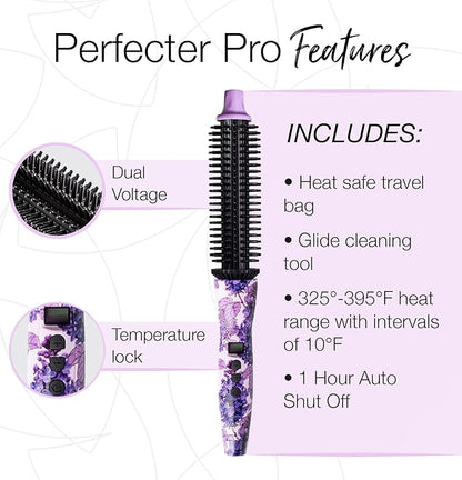 CALISTA Perfecter Pro Heated Round Brush | Curl, Volumize, and Style Hair with No Heat Damage for Healthier Hair | 4 Sizes for All Hair Types | Dual Voltage & Adjustable Temp (Daisy Bloom, 1.5)