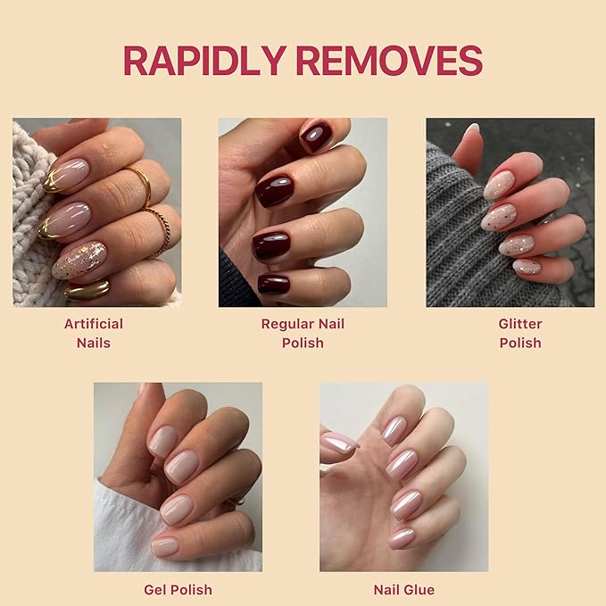 Nourishing Acetone Nail Polish Remover | Professional Quality | Rapidly Removes Natural, Natural, Gel, Acrylic, and Glitter Nails | 8 Fl oz
