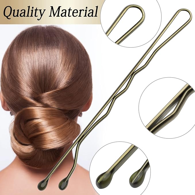 100PCS 2Inches Hair Pins Kit Hair Clips Secure Hold Bobby Pins Hair Clips for Women Girls and Hairdressing Salon With Clear Storage Box(Bronze)