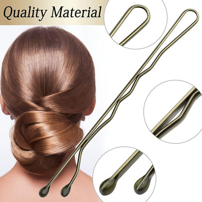 100PCS 2Inches Hair Pins Kit Hair Clips Secure Hold Bobby Pins Hair Clips for Women Girls and Hairdressing Salon With Clear Storage Box(Bronze)